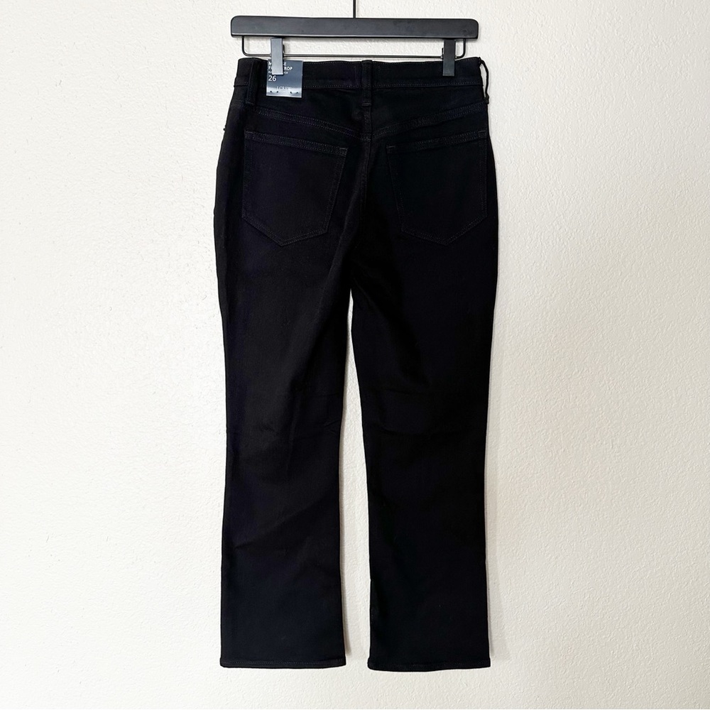 J. Crew Factory Jeans Womens Mid Rise Flare Crop Black All-day Stretch Sz 26 NEW - Picture 6 of 8
